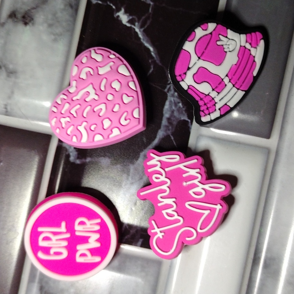 Pink Stanley Girl Shoe Charms Set of 4 Pink Aesthetic Shoe Charms NEW